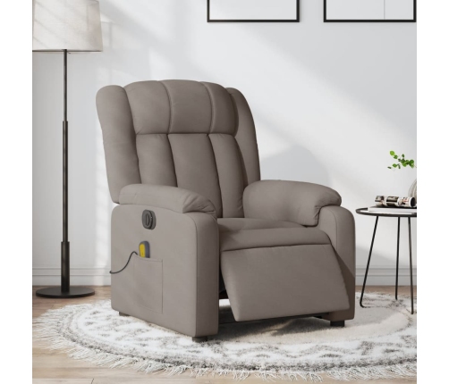 Sillón reclinable de masaje eléctrico tela gris taupe