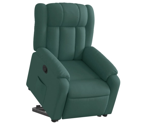 Sillón reclinable elevable tela verde oscuro