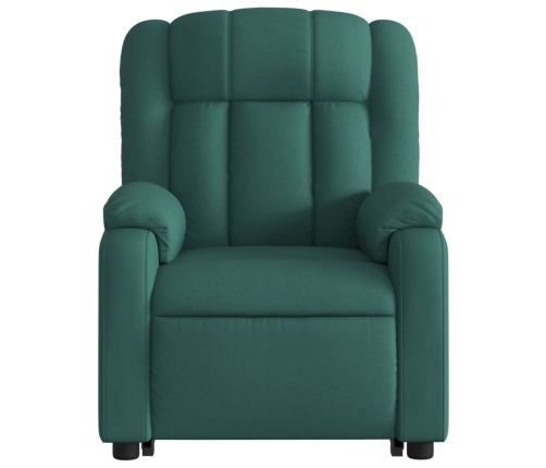 Sillón reclinable elevable tela verde oscuro