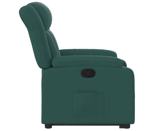 Sillón reclinable elevable tela verde oscuro