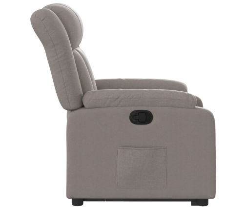 Sillón reclinable elevable tela gris taupe