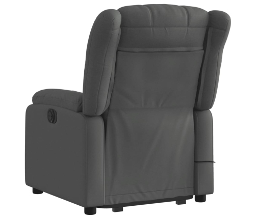 Silla de masaje reclinable de pie de tela gris oscuro