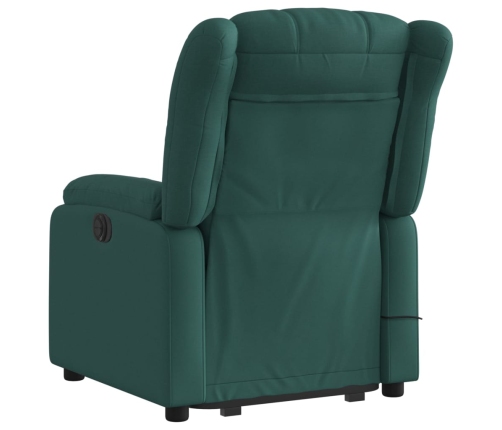 Silla de masaje reclinable de pie de tela verde oscura