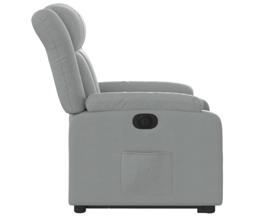 Sillón eléctrico reclinable elevable de tela gris claro