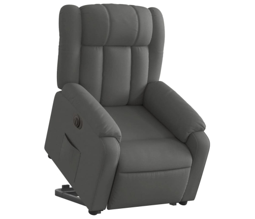 Sillón eléctrico reclinable elevable de tela gris oscuro