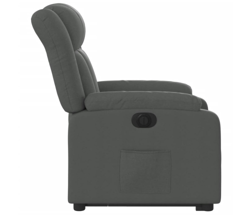 Sillón eléctrico reclinable elevable de tela gris oscuro