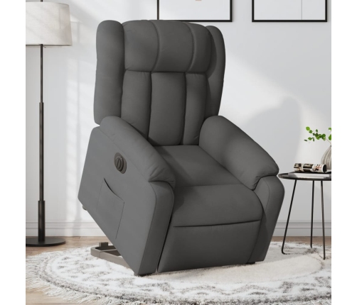 Sillón eléctrico reclinable elevable de tela gris oscuro