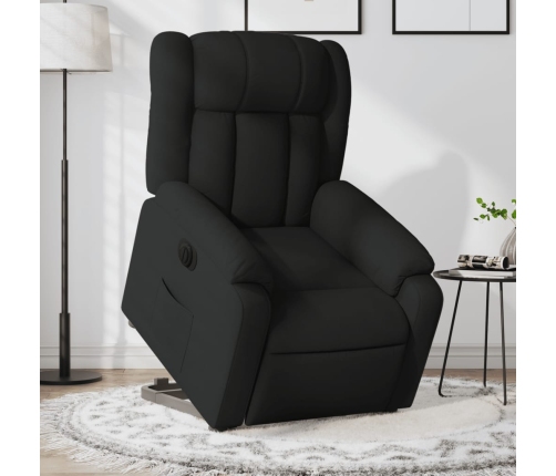 Sillón eléctrico reclinable elevable de tela negro