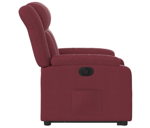 Sillón eléctrico reclinable elevable de tela rojo tinto