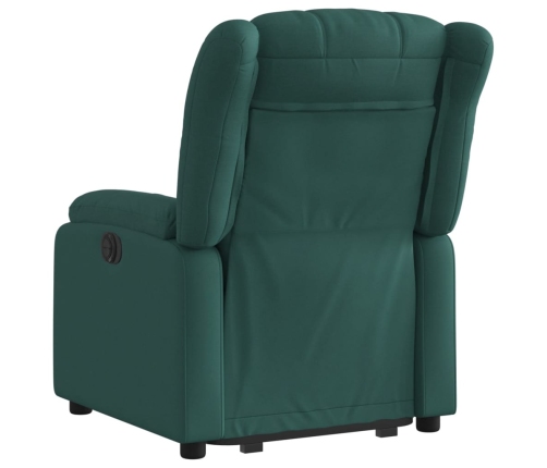 Sillón eléctrico reclinable elevable de tela verde oscuro