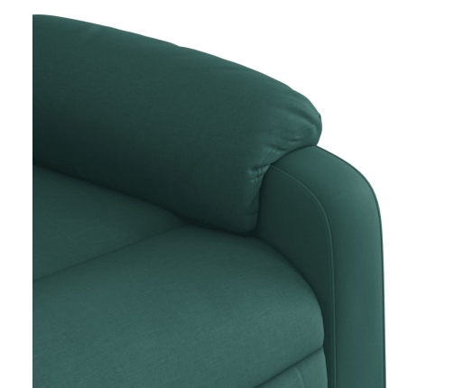 Sillón eléctrico reclinable elevable de tela verde oscuro