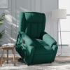 Sillón eléctrico reclinable elevable de tela verde oscuro