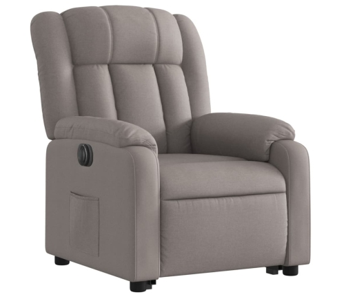 Sillón eléctrico reclinable elevable de tela gris taupe