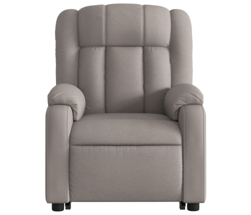 Sillón eléctrico reclinable elevable de tela gris taupe