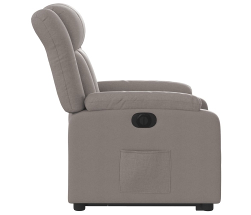 Sillón eléctrico reclinable elevable de tela gris taupe