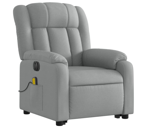 Sillón de masaje eléctrico reclinable elevable tela gris claro