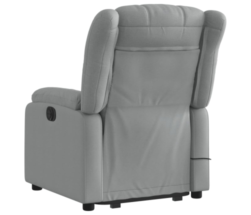 Sillón de masaje eléctrico reclinable elevable tela gris claro