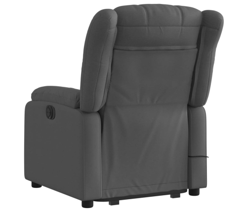 Sillón de masaje eléctrico reclinable elevable tela gris oscuro