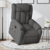 Sillón de masaje eléctrico reclinable elevable tela gris oscuro