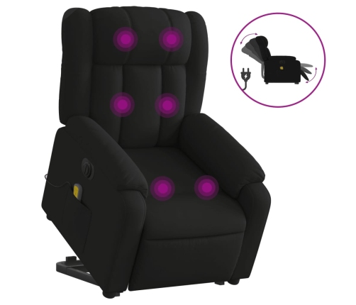 Sillón de masaje eléctrico reclinable elevable tela negro