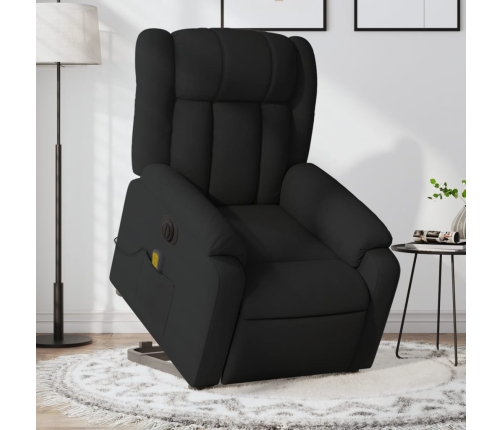 Sillón de masaje eléctrico reclinable elevable tela negro