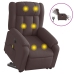 Sillón masaje eléctrico reclinable elevable tela marrón oscuro