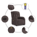 Sillón masaje eléctrico reclinable elevable tela marrón oscuro