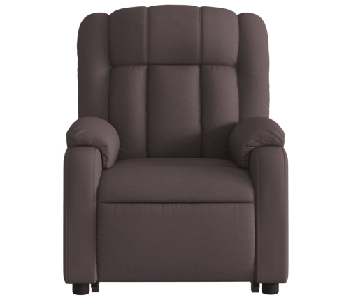 Sillón masaje eléctrico reclinable elevable tela marrón oscuro