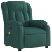 Sillón masaje eléctrico reclinable elevable tela verde oscuro