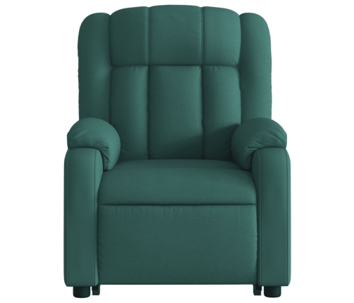 Sillón masaje eléctrico reclinable elevable tela verde oscuro