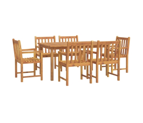 Juego de comedor para jardín 7 piezas madera maciza acacia