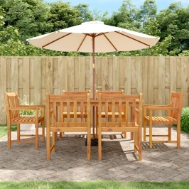 Juego de comedor para jardín 7 piezas madera maciza acacia