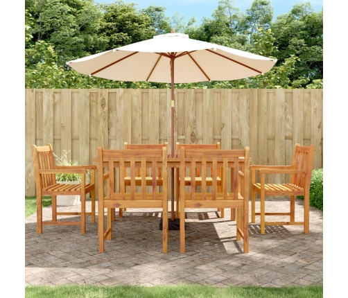 Juego de comedor para jardín 7 piezas madera maciza acacia