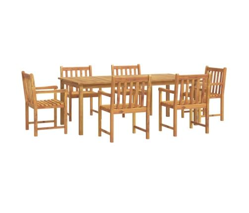 Juego de comedor para jardín 7 piezas madera maciza acacia