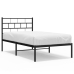 Estructura cama sin colchón con cabecero metal negro 75x190 cm