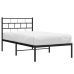 Estructura cama sin colchón con cabecero metal negro 75x190 cm