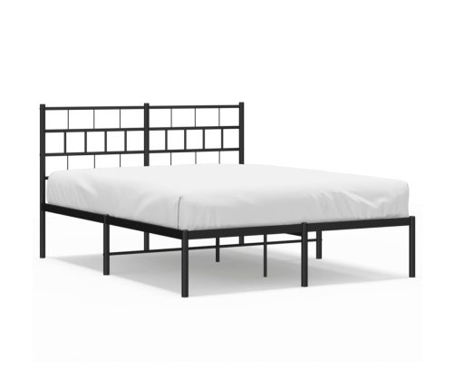 Estructura cama sin colchón con cabecero metal negro 120x190 cm