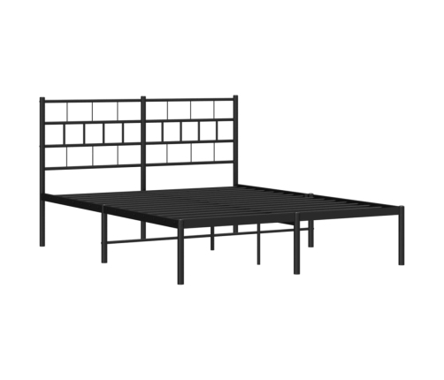 Estructura cama sin colchón con cabecero metal negro 120x190 cm