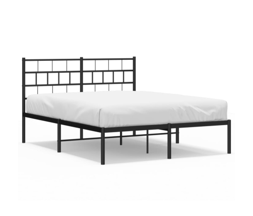 Estructura cama sin colchón con cabecero metal negro 135x190 cm