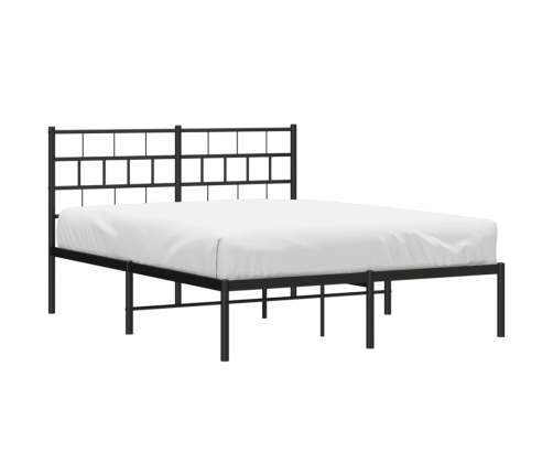 Estructura cama sin colchón con cabecero metal negro 140x200 cm