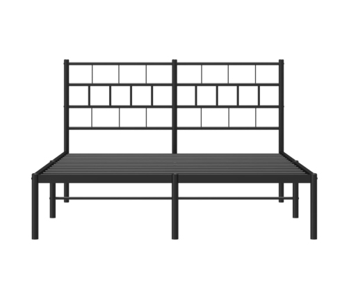 Estructura cama sin colchón con cabecero metal negro 140x200 cm