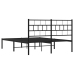 Estructura cama sin colchón con cabecero metal negro 140x200 cm