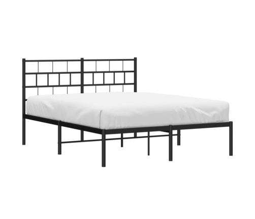 Estructura cama sin colchón con cabecero metal negro 160x200 cm