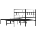 Estructura cama sin colchón con cabecero metal negro 160x200 cm
