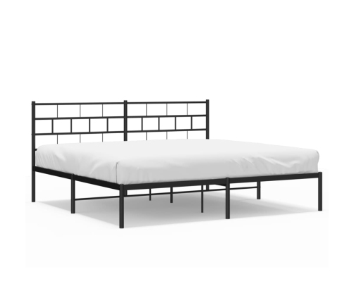 Estructura cama sin colchón con cabecero metal negro 183x213 cm