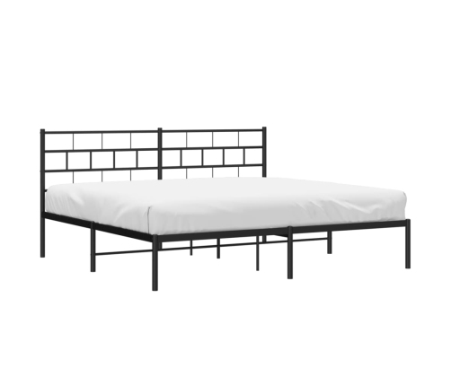 Estructura cama sin colchón con cabecero metal negro 183x213 cm