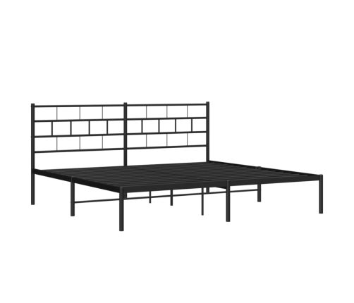 Estructura cama sin colchón con cabecero metal negro 183x213 cm