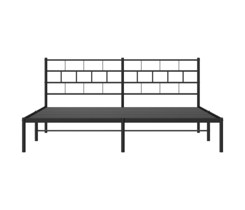 Estructura cama sin colchón con cabecero metal negro 183x213 cm