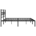 Estructura cama sin colchón con cabecero metal negro 183x213 cm