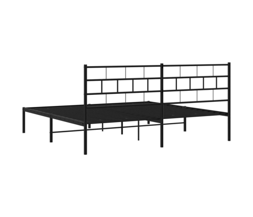 Estructura cama sin colchón con cabecero metal negro 183x213 cm